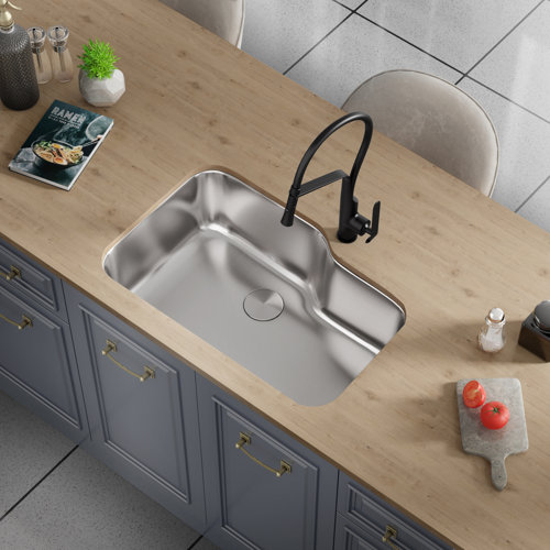 Allora USA 31.5'' L Undermount Single Bowl Stainless Steel Kitchen Sink